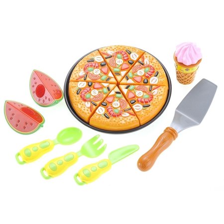 AZIMPORT Azimport PSB16 Kitchen Fun Pizza Party for Kids Toy with Watermelon; Ice Cream & Utensils PSB16